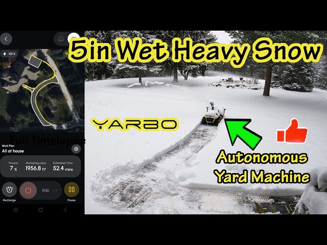 ✅ Can It Handle 5" Of Heavy Snow? - Yarbo S1 Yard Robot Snow Blowing My Driveway - Autonomous!