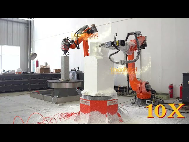 One of the best choices for sculpting foam is a robotic arm #roboticarm #cncrobot #kuka