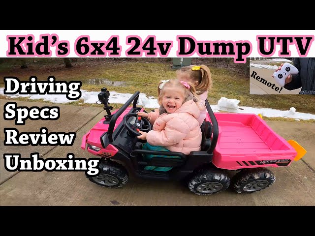 ✅ 6 Wheel Dump Truck UTV Ride On Toy - #Funcid 24v 4wd w/ Remote Control Power Wheels For Girls