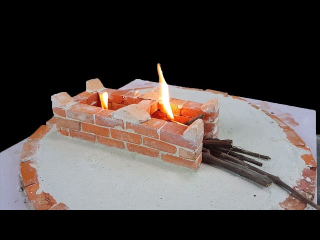 Bricklaying Model Idea, How to Make Primitive Stove with Mini Bricks