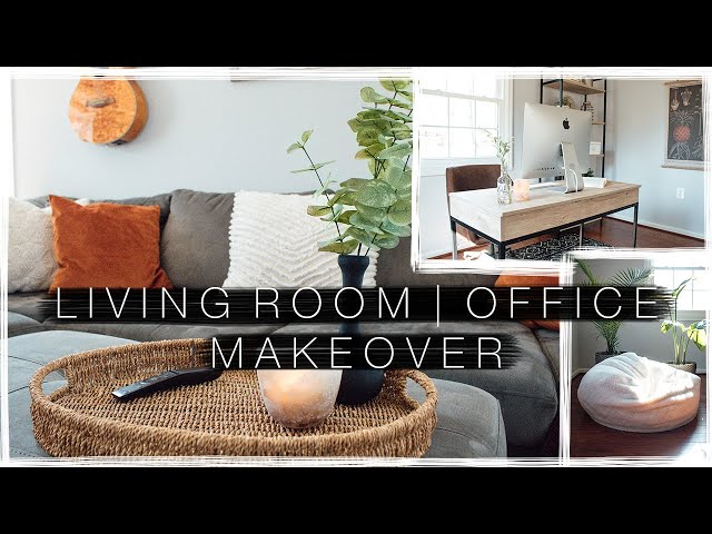 BOHO VINTAGE LIVING ROOM / OFFICE MAKEOVER | Decorate, Organize & Clean with Me
