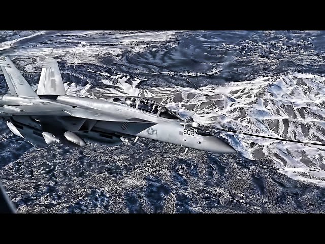 Royal Air Force Voyager Refuels EA-18G Growlers
