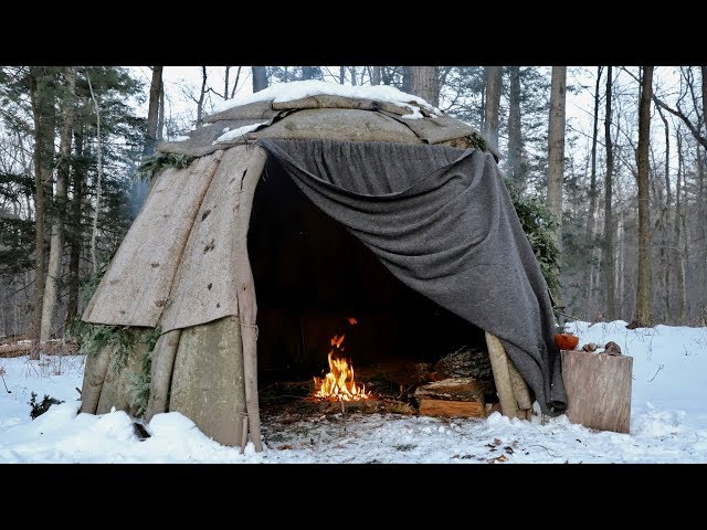 Solo Wigwam Camp with Wool Blanket and Minimal Gear