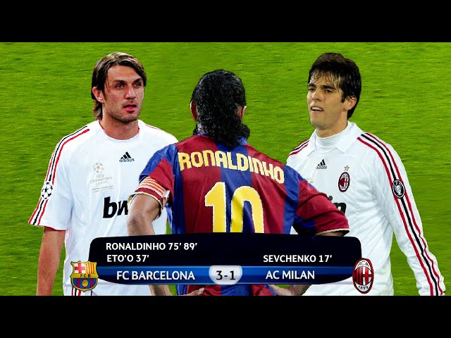 Ricardo Kaká and Paolo Maldini will never forget Ronaldinho's performance in this match