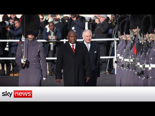 King Charles welcomes South Africa's president to the UK