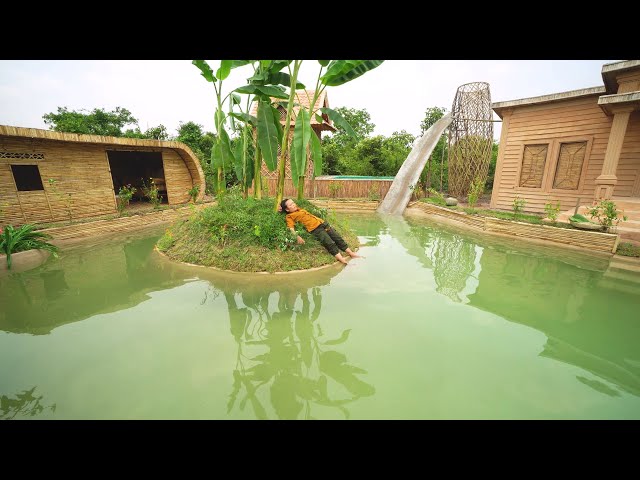Build Most Beautiful Amazing Water Slide To Swimming Pool Around Garden