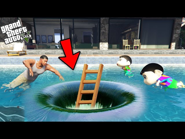GTA 5 : Franklin Made Secret Room Under Franklin's Pool Inside Franklin House in GTA 5!(GTA 5 mods)