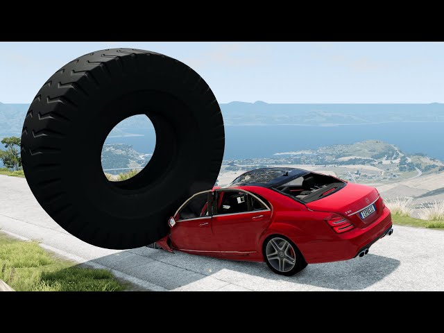 Cars vs Large Tires– BeamNG.Drive