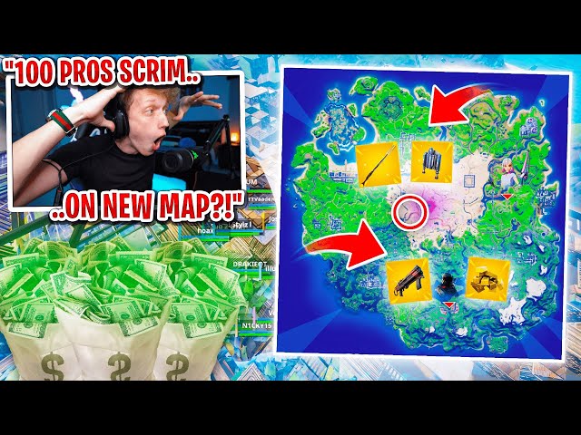 I got 100 PROS to scrim for $100 on the NEW FORTNITE MAP... (Season 5)