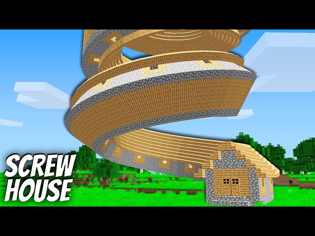I found a SCREW VILLAGER HOUSE in Minecraft ! What's INSIDE the SPIRAL HOUSE ?