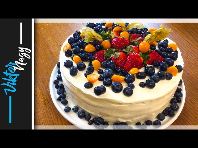 Fruit cake with mascarpone cream, very tasty and fast Viktor Nagy | recipes