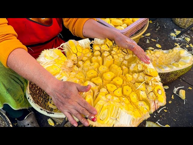 Thai street food - Jackfruit Cutting Skills biggest fruit