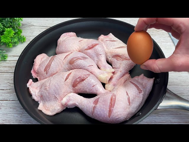 Delicious chicken drumsticks with egg in a pan❗️ Easy dinner recipe❗️