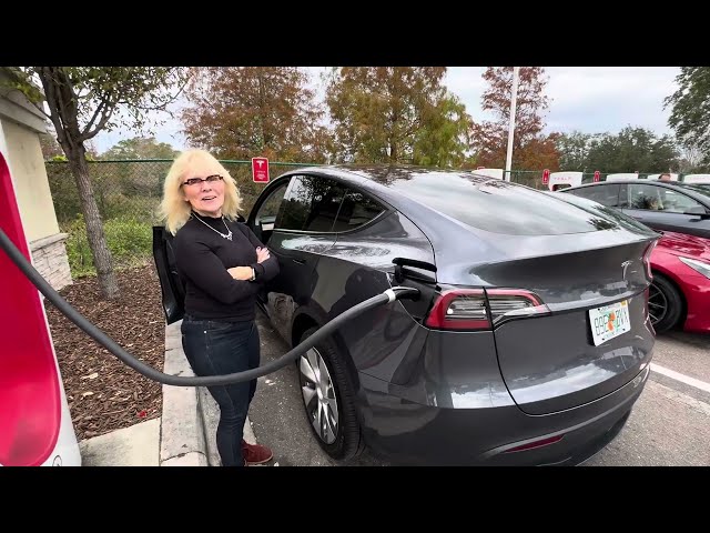 "HOW EMBARRASSING"    Our first Tesla Y supercharge