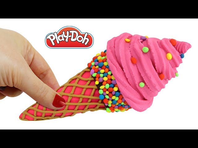 DIY Making Play-Doh Pink Waffle Cone Ice Cream