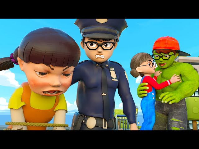 Nick Hero Policeman and Doll Squid Game Season 2 Sad Family | Scary Teacher 3D Happy Family