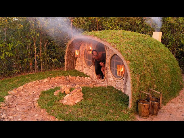 How To Complete Hobbit Dugout House Roof Grass Stone Decor's Wall, Forest Wildlife