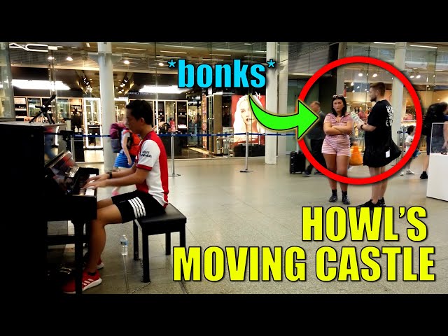 Guy *bonks* Lady As I Play Howl's Moving Castle in Public | Cole Lam 15 Years Old