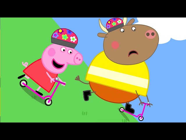 Racing Mr Bull 🛴 | Peppa Pig Tales Full Episodes
