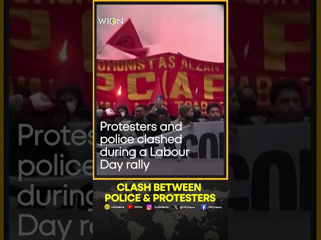 Chilean demonstrators and police clash at Labour Day rally | WION Shorts