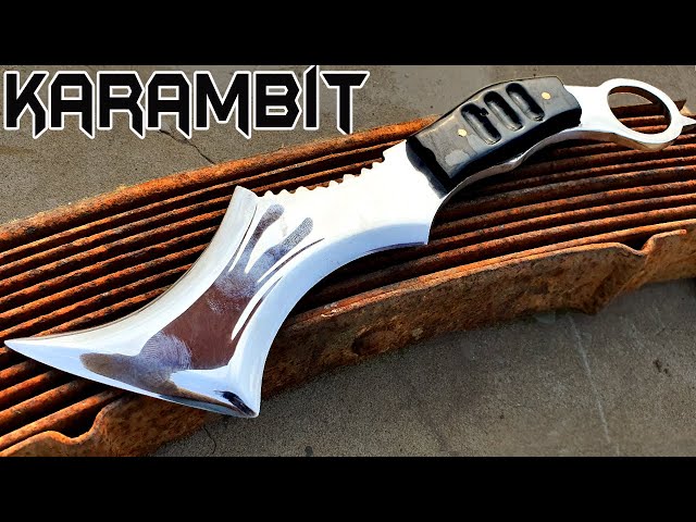 Forged Tactical Karambit Knife out of junk - Knife Making