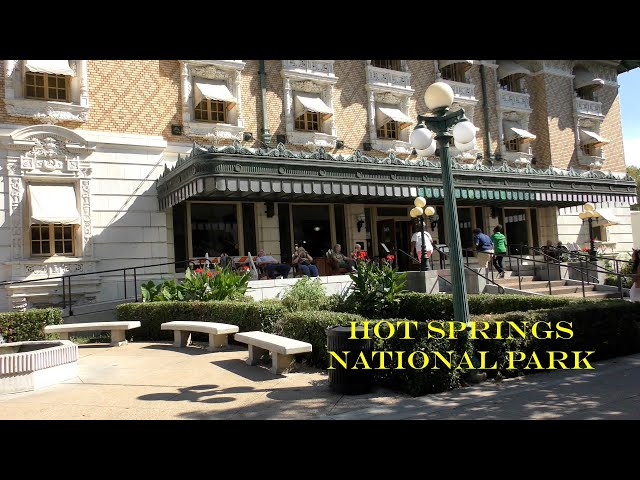 Hot Springs National Park - 4k Video of Downtown, Bathhouse Row and Individual Campsites