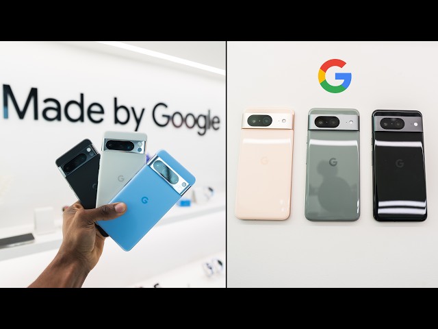 Google Pixel 8 & 8 Pro Hands On | All Colors, New Features & More!