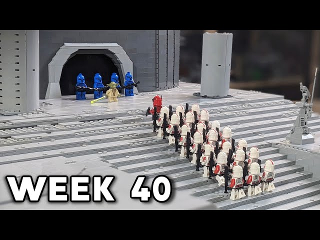Building Coruscant In LEGO Week 40: Finishing The Senate Steps and Adding Some Much Needed Greenery!