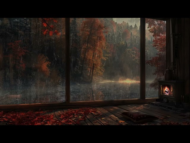 Soothing Rain and Fire Sounds🔥🌧️Cozy Fireplace Ambience for Restful Sleep