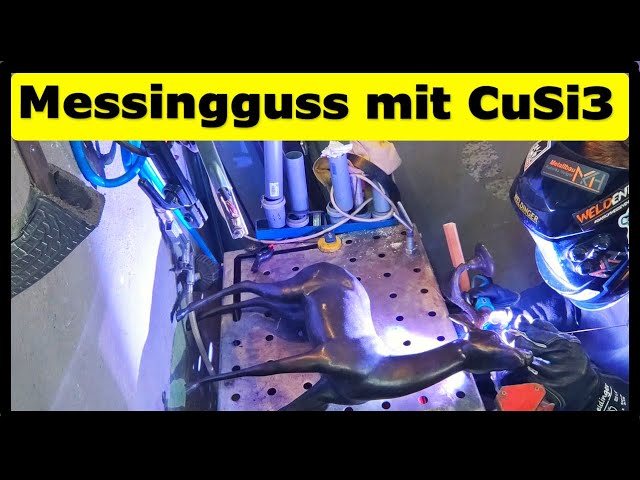 Messing Guss mit CuSi3 schweißen | Wie repariert man einen Hirsch?