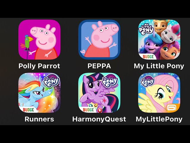 1 Peppa Pig Polly Parrot 2 World Peppa Pig 3 My Little Pony World 4 Rainbow Runners 5 Harmony Quest