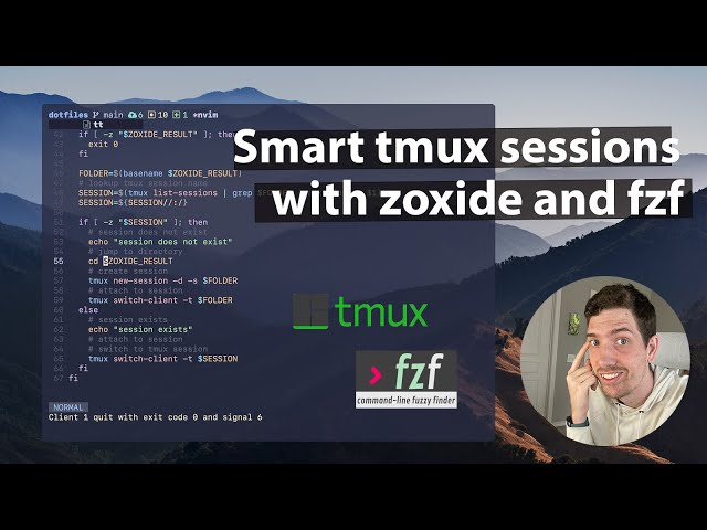 Smart tmux sessions with zoxide and fzf