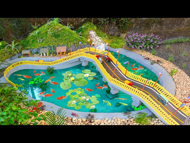 Transfer ugly garden corner into amazing aquarium diorama with moutain road