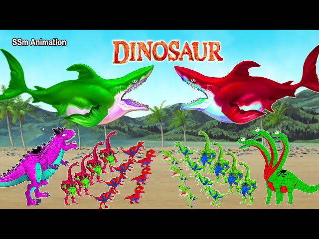 Spiderman T-Rex , T-REX Pregnant, Giant Megalodon, Indominus Compilation - Jurassic World Animation