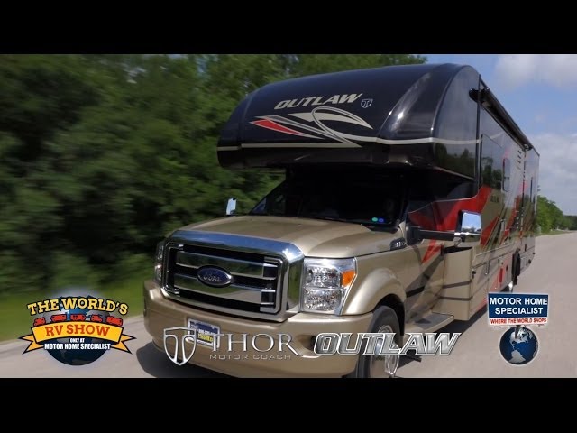 Outlaw Super C Toy Hauler RV Review at Motor Home Specialist 2014 2015