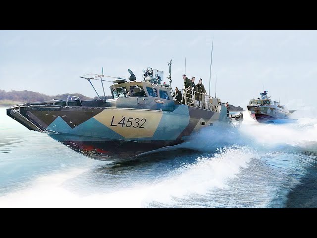 US Marines Try Swedish Monstrously Powerful Riverine Boats at Full Speed