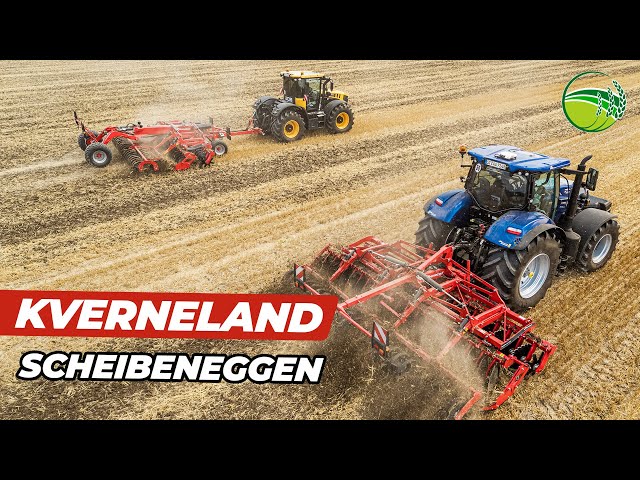 KVERNELAND Scheibeneggen mit JCB Fastrac u. New Holland Traktor | Produktvideo