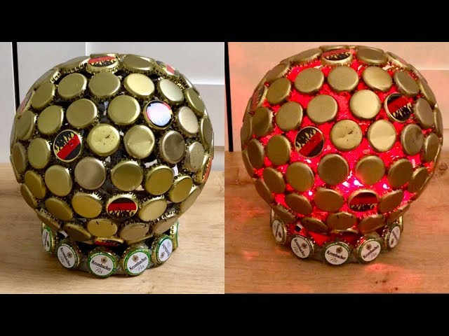 Ball lamp from bottle caps - DIY
