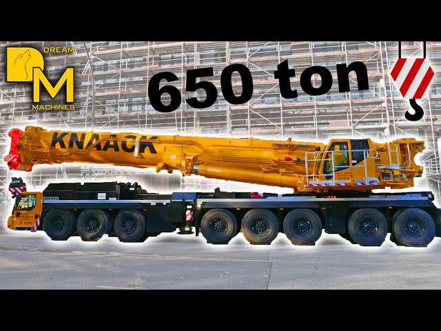 heavy lifting crane Liebherr LTM 1650-8.1 with 56m Luffing Jib Setup | watch this powerful machine