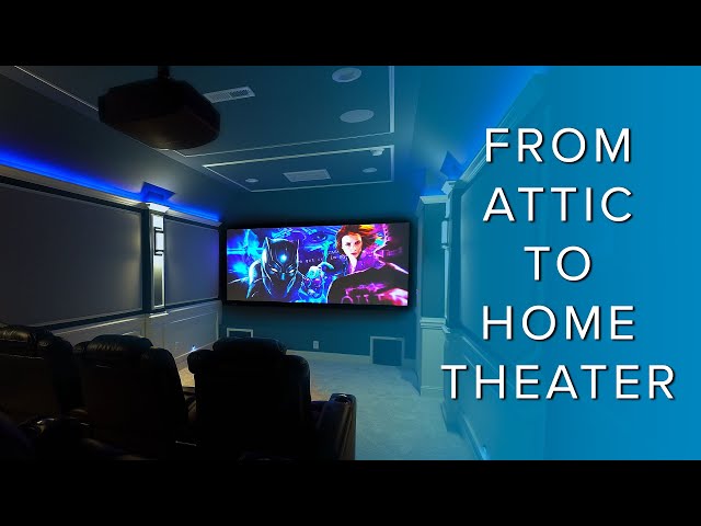 Home Theater Setup: Converted Attic Space to 4K Dolby Atmos Theater Room w/ Sony VPL-VW715ES