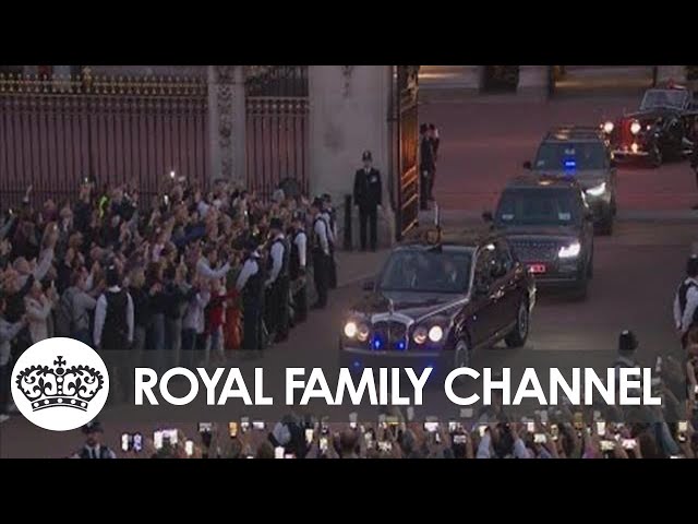 King Departs to Stand Vigil by Queen's Coffin