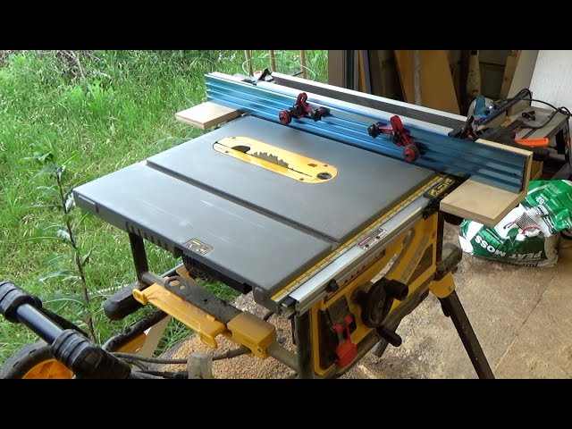 In feed rollers and other stuff. Wood Butcher playing with Dewalt table saw