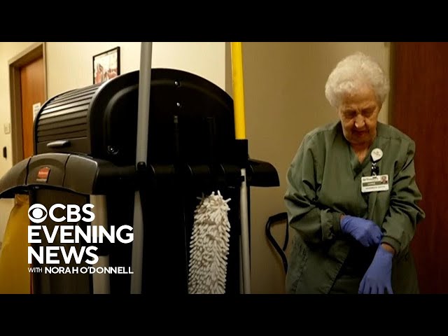 Inspiring 85-year-old hospital cleaner works her "dream" job