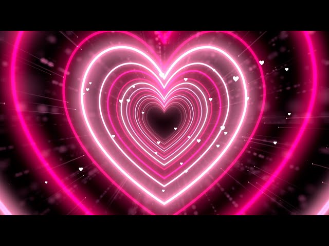 Neon Heart Tunnel🩷Pink Heart Background | Heart Wallpaper Video | Animated Background 4 Hours
