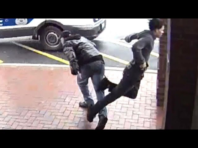 Man With Cane Trips Robber Fleeing Cops