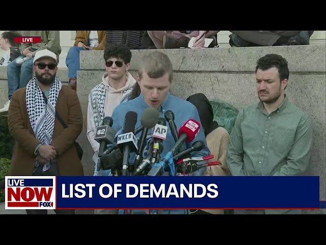 Columbia student protestors give "demands" statement regarding Gaza War | LiveNOW from FOX