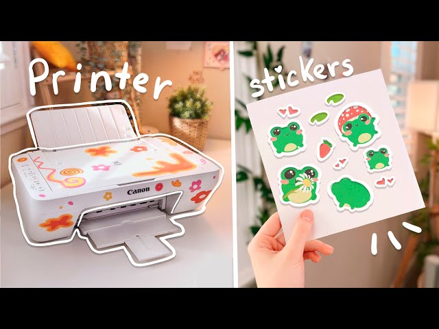 Printing stickers at home 🐸 unboxing my new budget friendly printer (aesthetic)