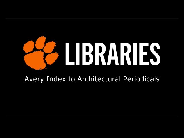 Avery Index to Architectural Periodicals