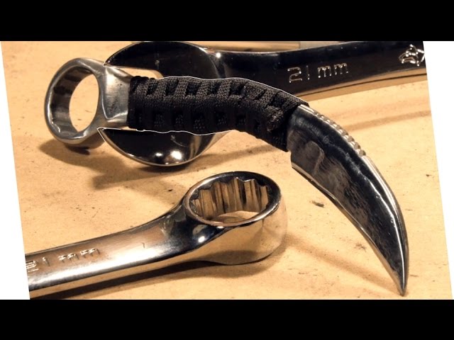 How to Make: RAZOR SHARP Knife From a Wrench (Karambit)