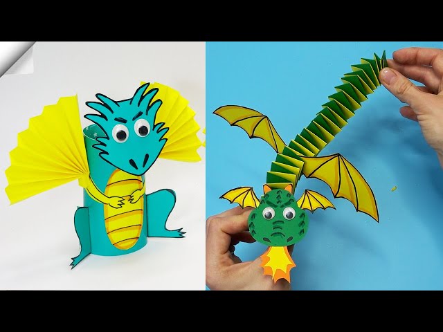 6 DIY easy way 3D paper DRAGON